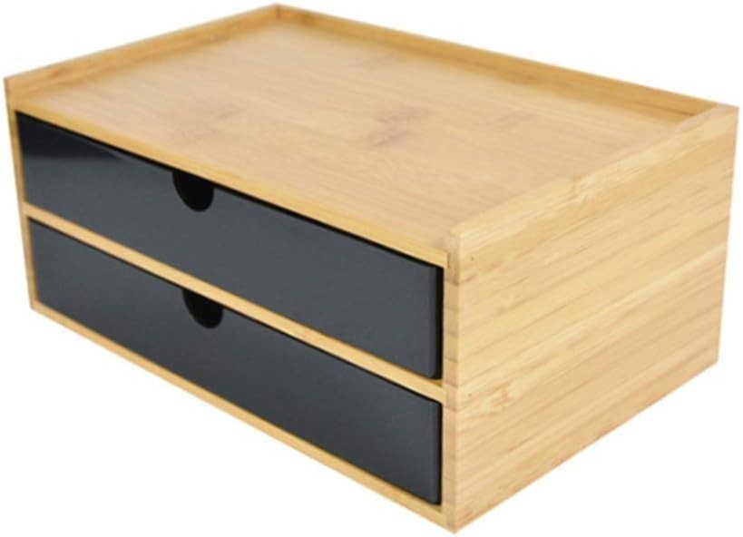 Wood Desk Organizer with 2 Drawers | Multi-Function Office & Home Storage