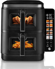 11L Dual Air Fryer 2x5.5L Stack Design 2800W 10 Presets Sync Cook