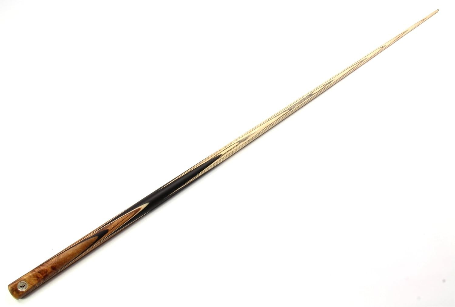 1pc English Pool Cue 7.5–8mm Tip Ash Shaft Ebony Butt + Mini Extension
