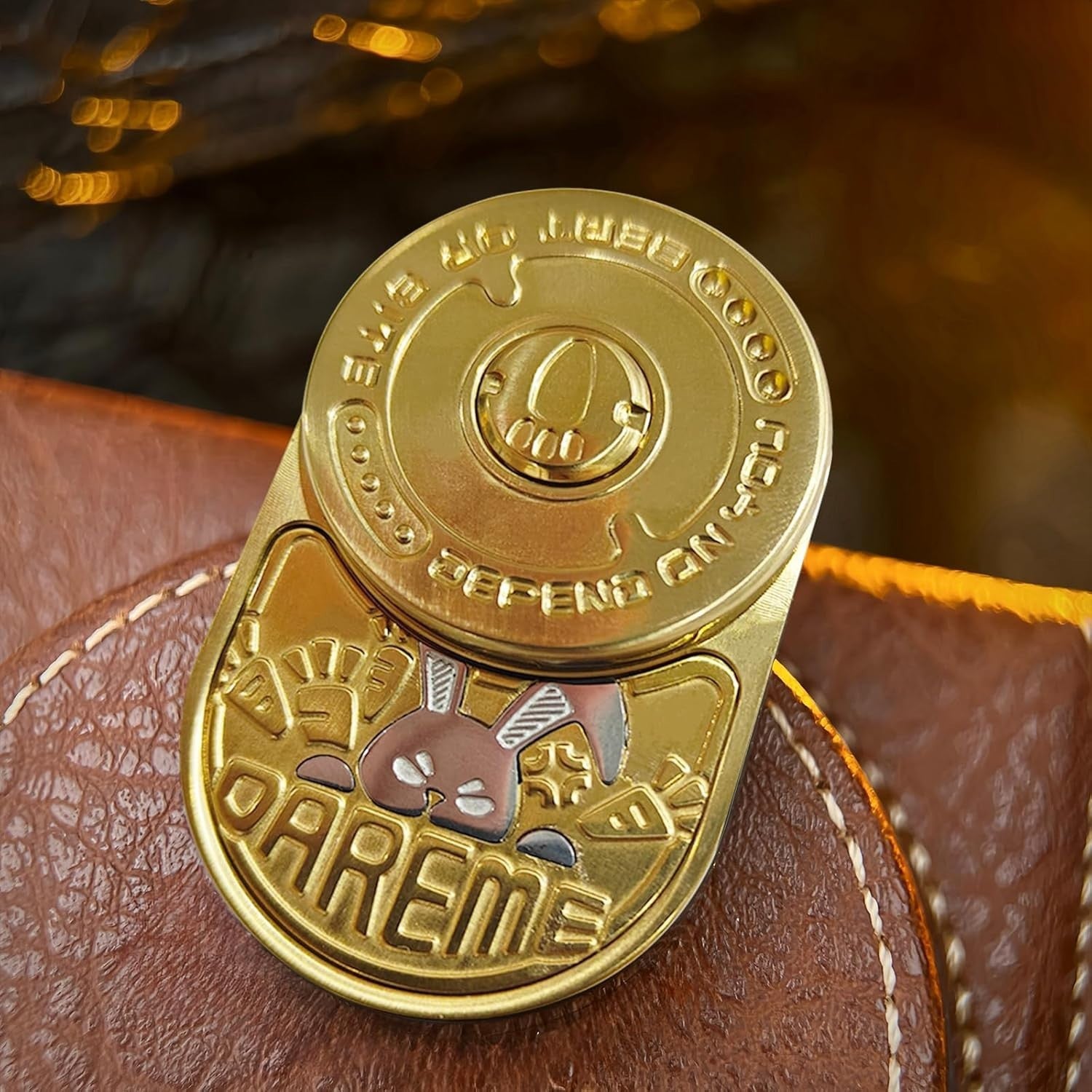 Two-Tone Gold Rabbit Clicker Fidget Stainless Steel EDC