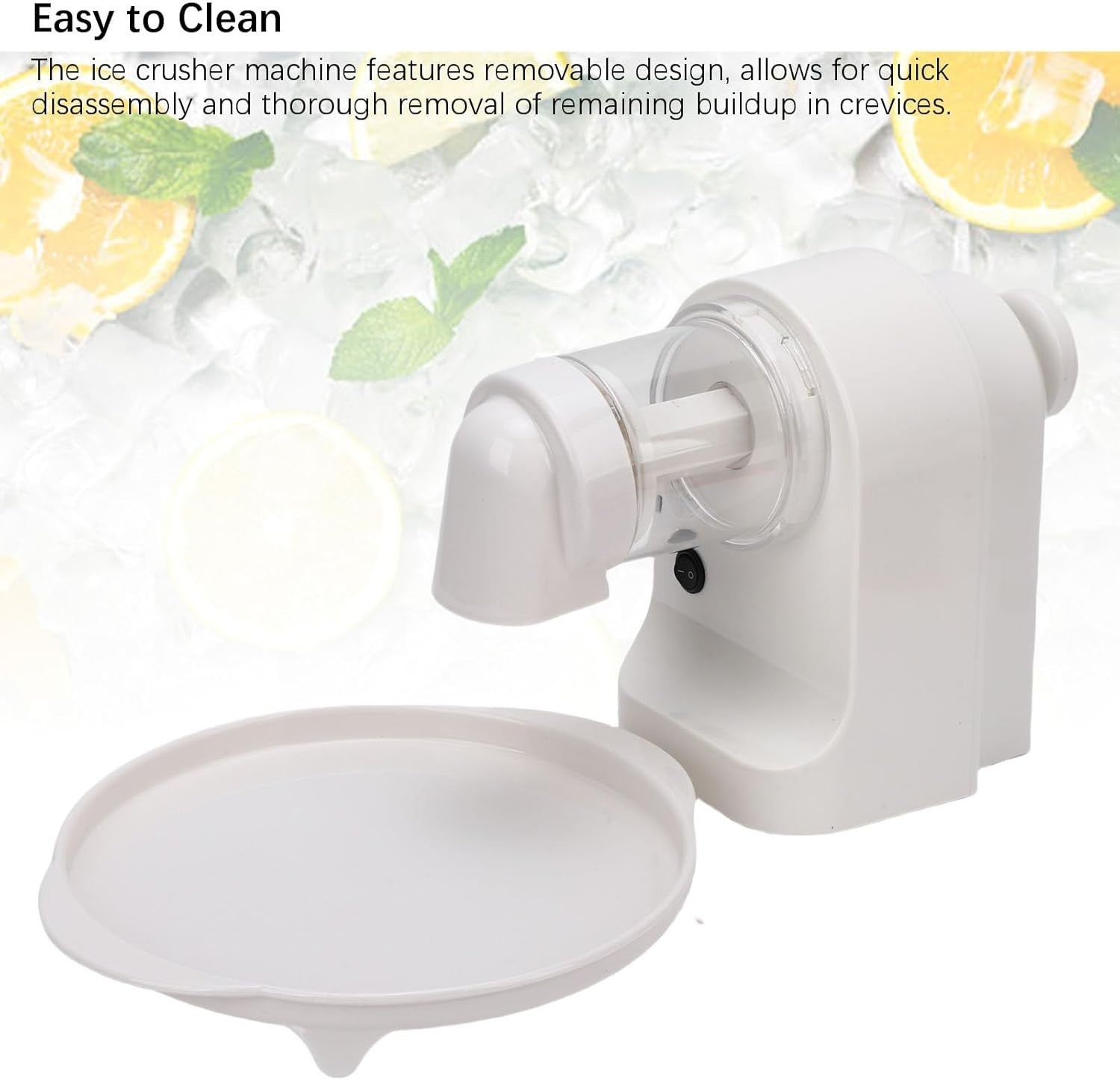 Electric Ice Shaver Snow Cone Maker USB Powered Quiet Home Party Machine