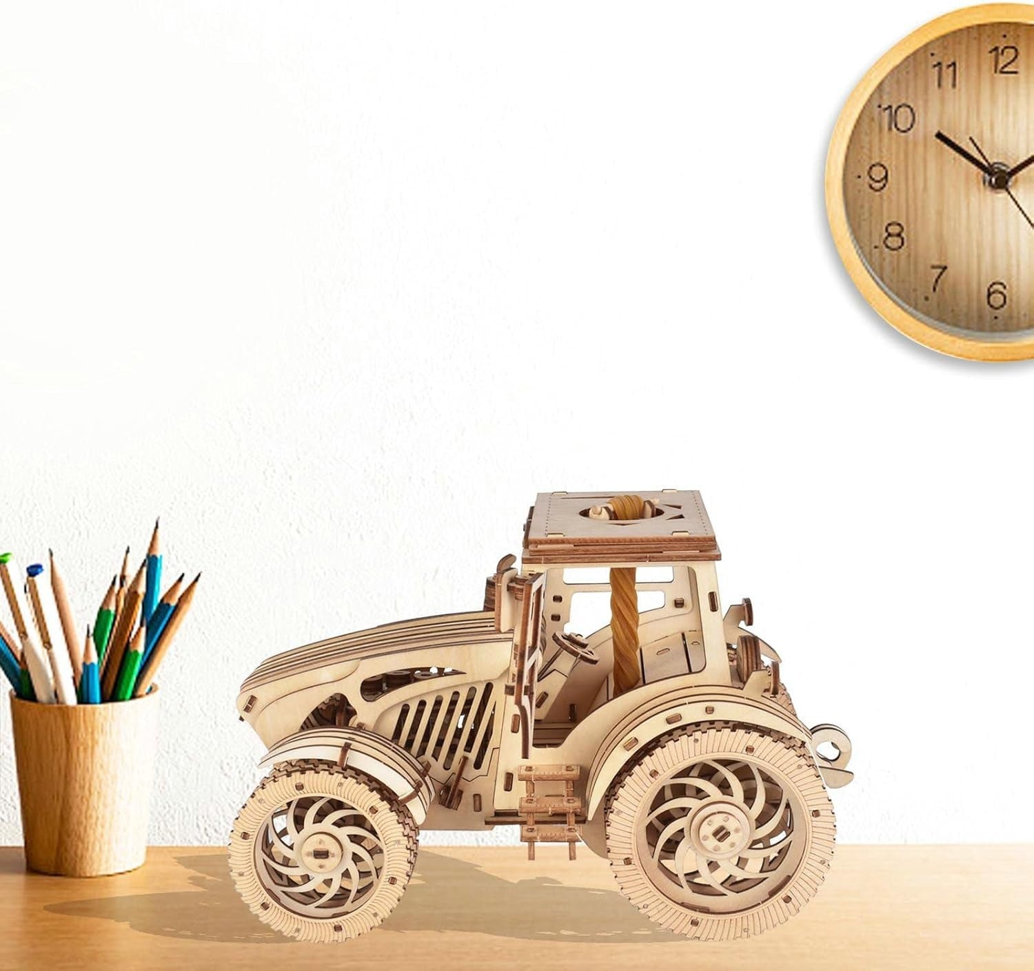 3D Wooden Tractor Puzzle Model DIY Kit for Kids & Adults, Educational Toy