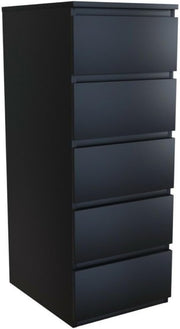 Black 5 Drawer Tall Storage Chest Bedroom Organizer Cabinet Modern Unit