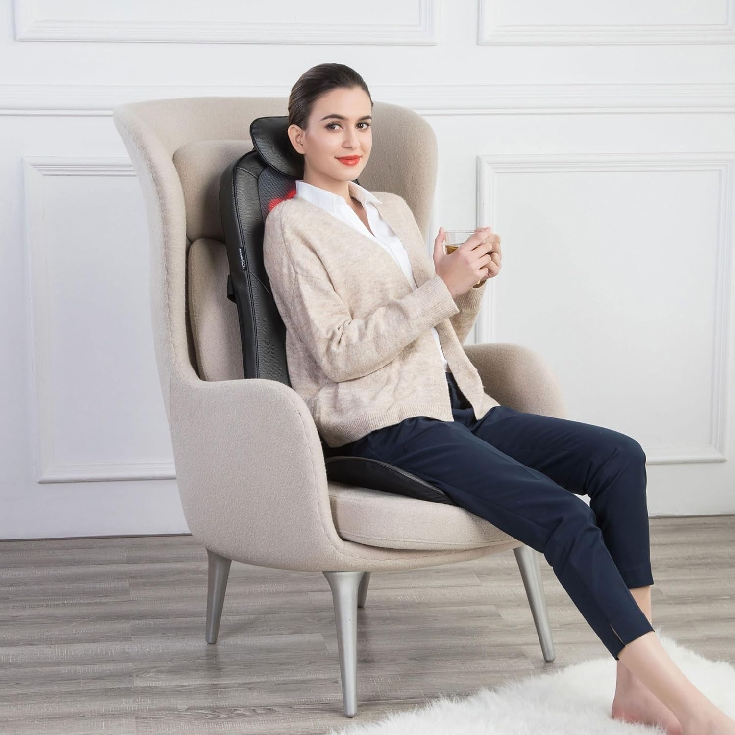 Heated Shiatsu Back Massager Chair Pad Deep Kneading for Pain Relief