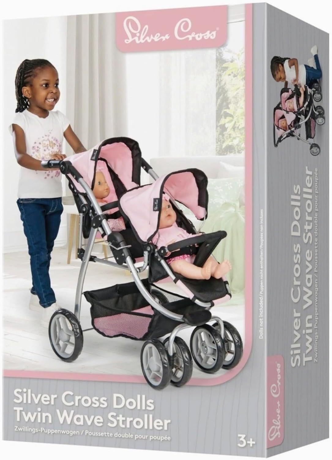 Dolls Pram Pushchair Convertible Adjustable Handle Bed Bag Set