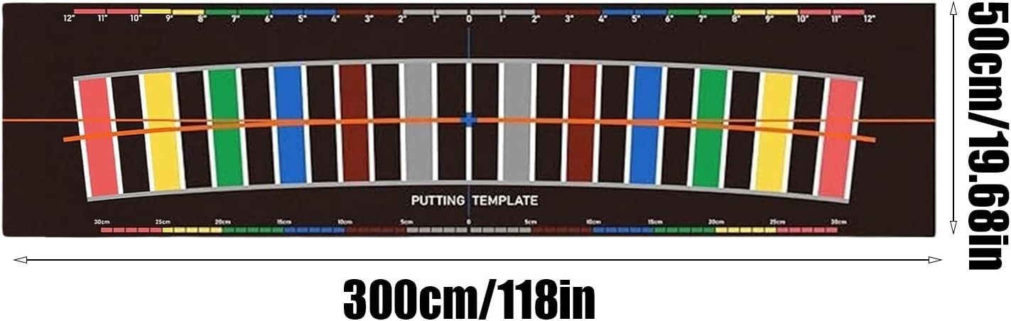 Golf Putting Mat Alignment Trainer 300cm Practice Aid Indoor Outdoor
