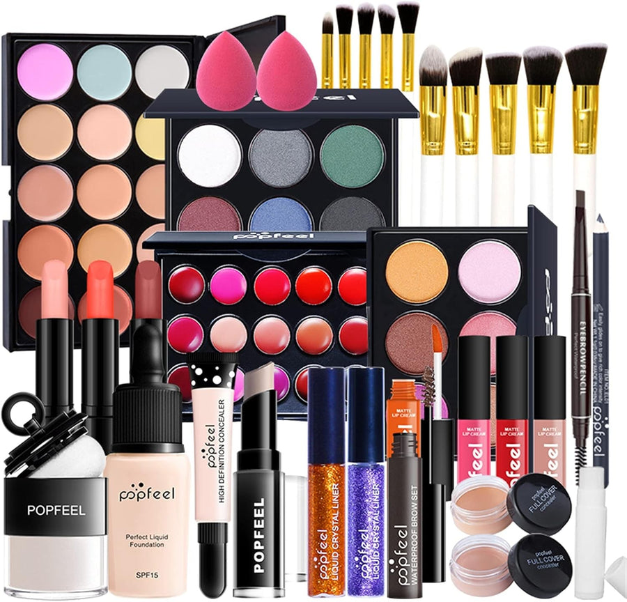 Pro Makeup Kit 7‑Piece Full Face Set – Eyeshadow, Concealer & Brushes