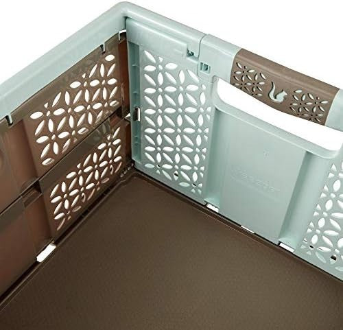 5x 32L Folding Storage Crates Heavy Duty 30kg Stackable Boxes