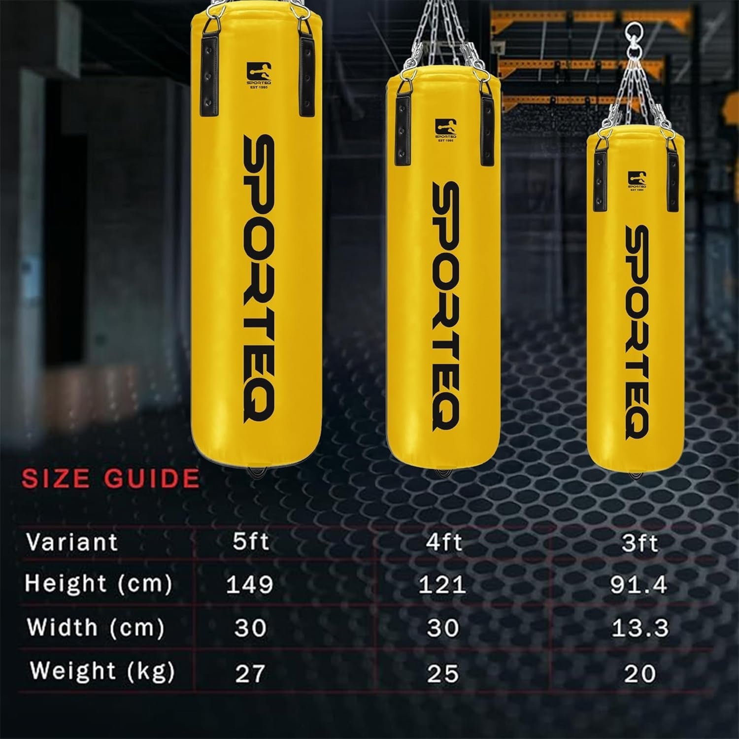 Heavy Filled Punching Bag 4FT Boxing Kickboxing MMA Training Yellow