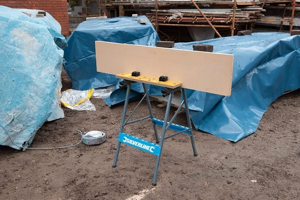Portable Folding Workbench Steel 100kg Clamp Table Lightweight Compact DIY