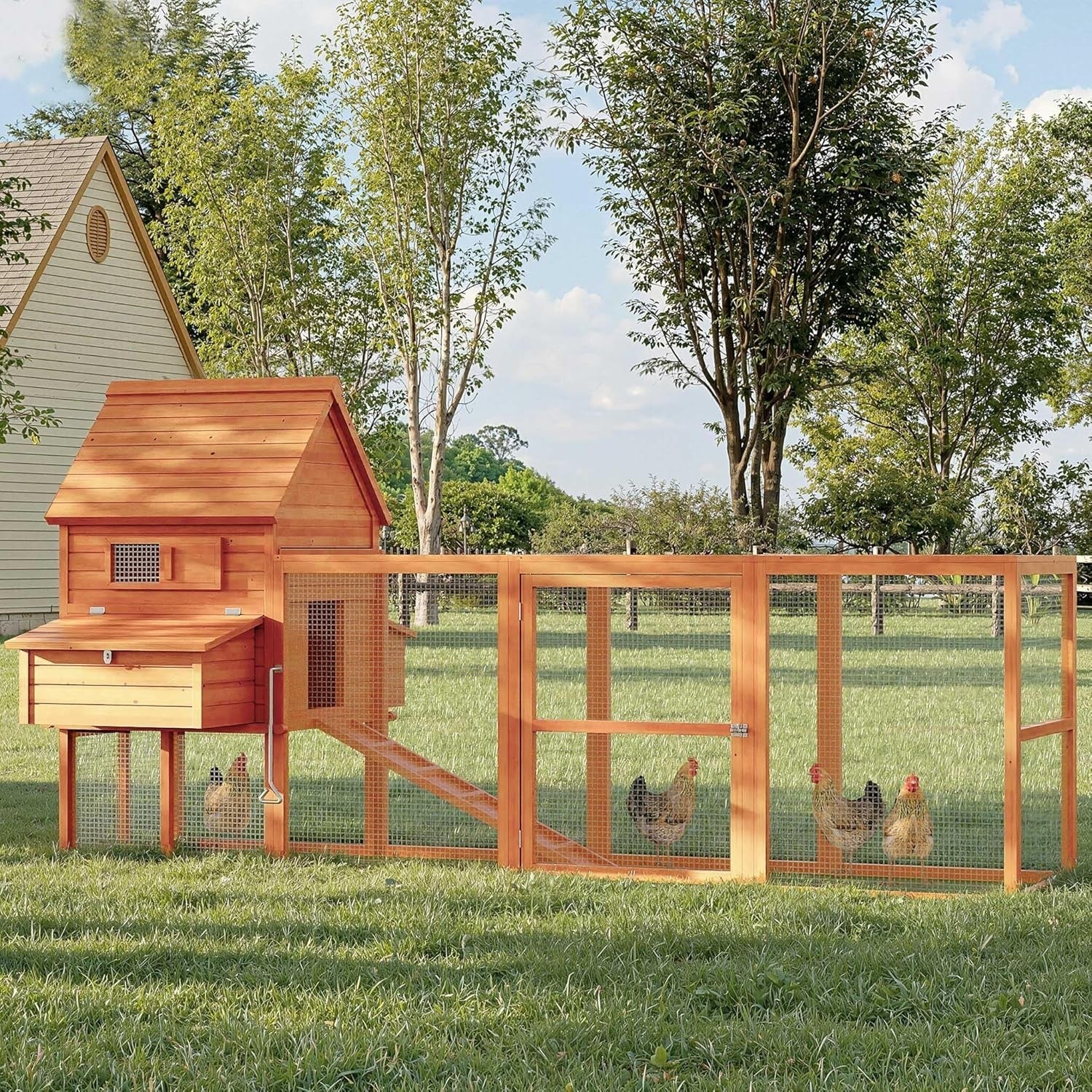 Large Chicken Coop with Run 310x150x150cm Wooden Hen House