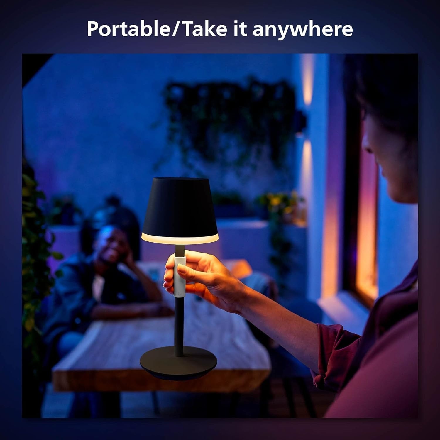 Portable Smart LED Table Lamp with Bluetooth, Rechargeable Battery