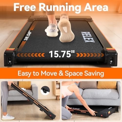 Under Desk Walking Pad 2.5HP Incline Compact Treadmill Quiet 6km/h Fitness