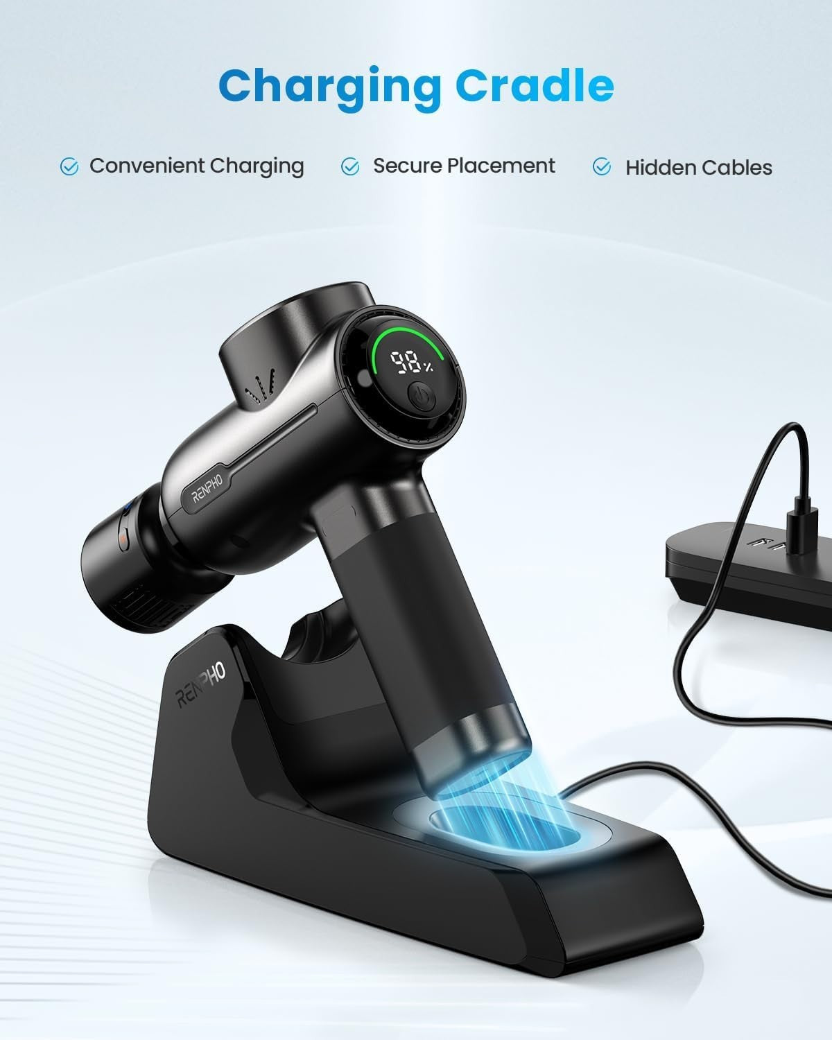 Deep Tissue Massage Gun Heat Cold Therapy Charging Stand Quiet Muscle Relief