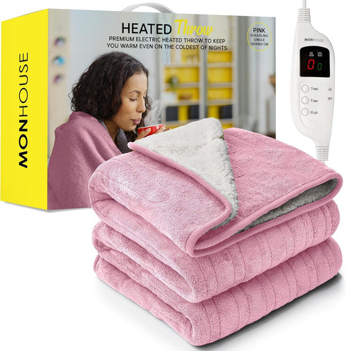 Electric Heated Throw Blanket 130x160cm 9 Heat Levels Washable