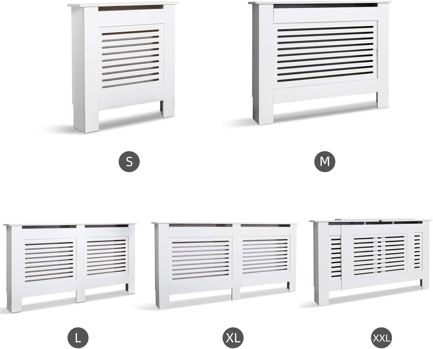 Medium White Radiator Cover | Modern MDF Cabinet