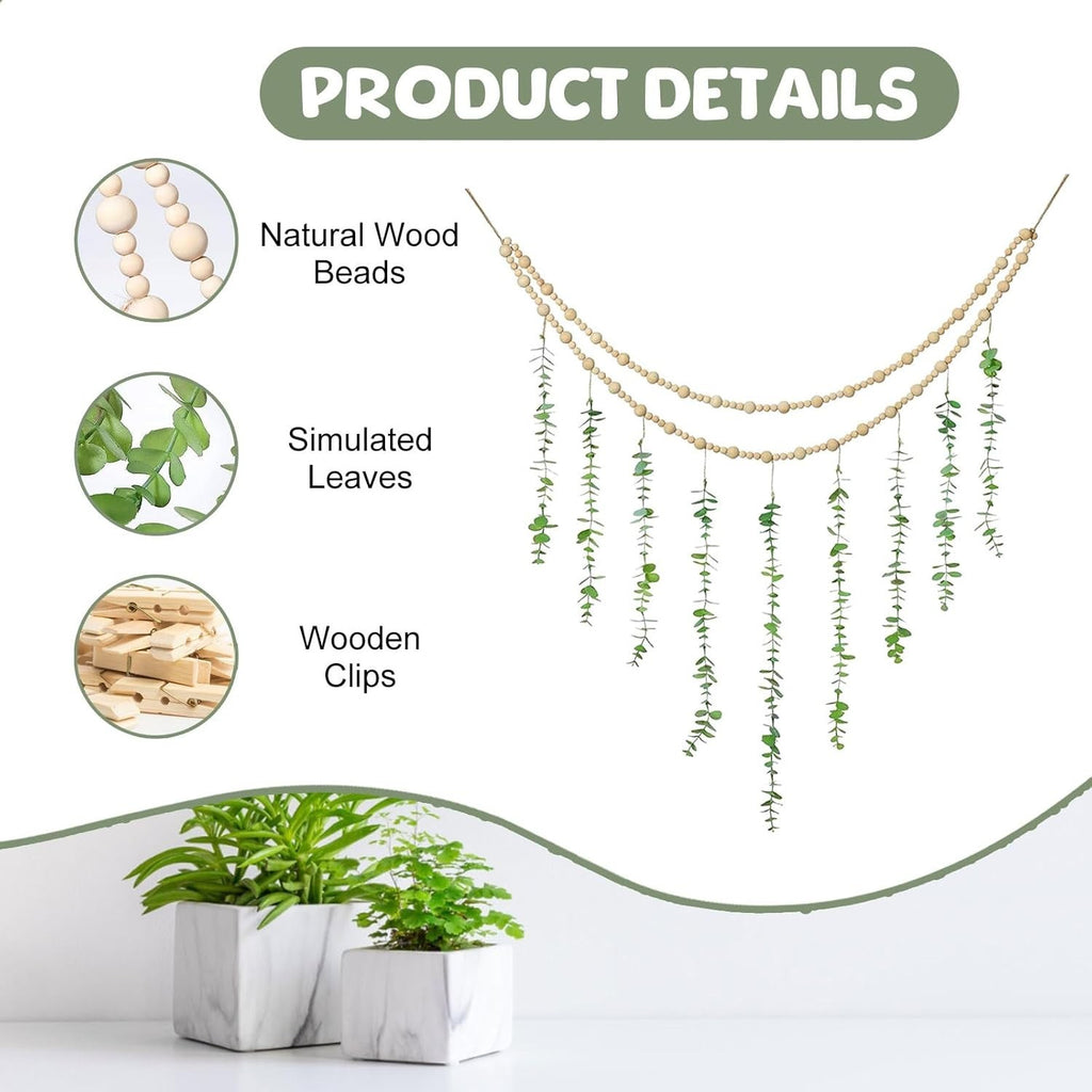 Boho Macrame Photo Display Wall Hanging with 20 Clips