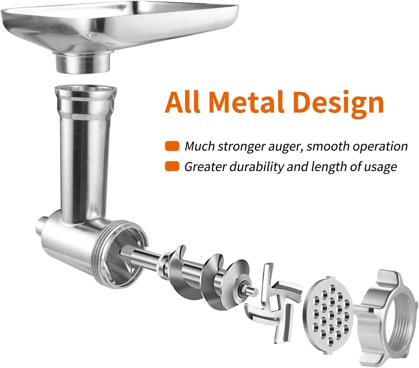 Metal Meat Grinder Attachment Sausage Stuffer 5 Plates Mixer Fit