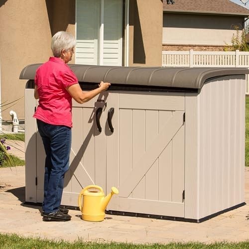 Heavy Duty Plastic Outdoor Storage Shed 6x3.5 ft – Lockable, Weatherproof