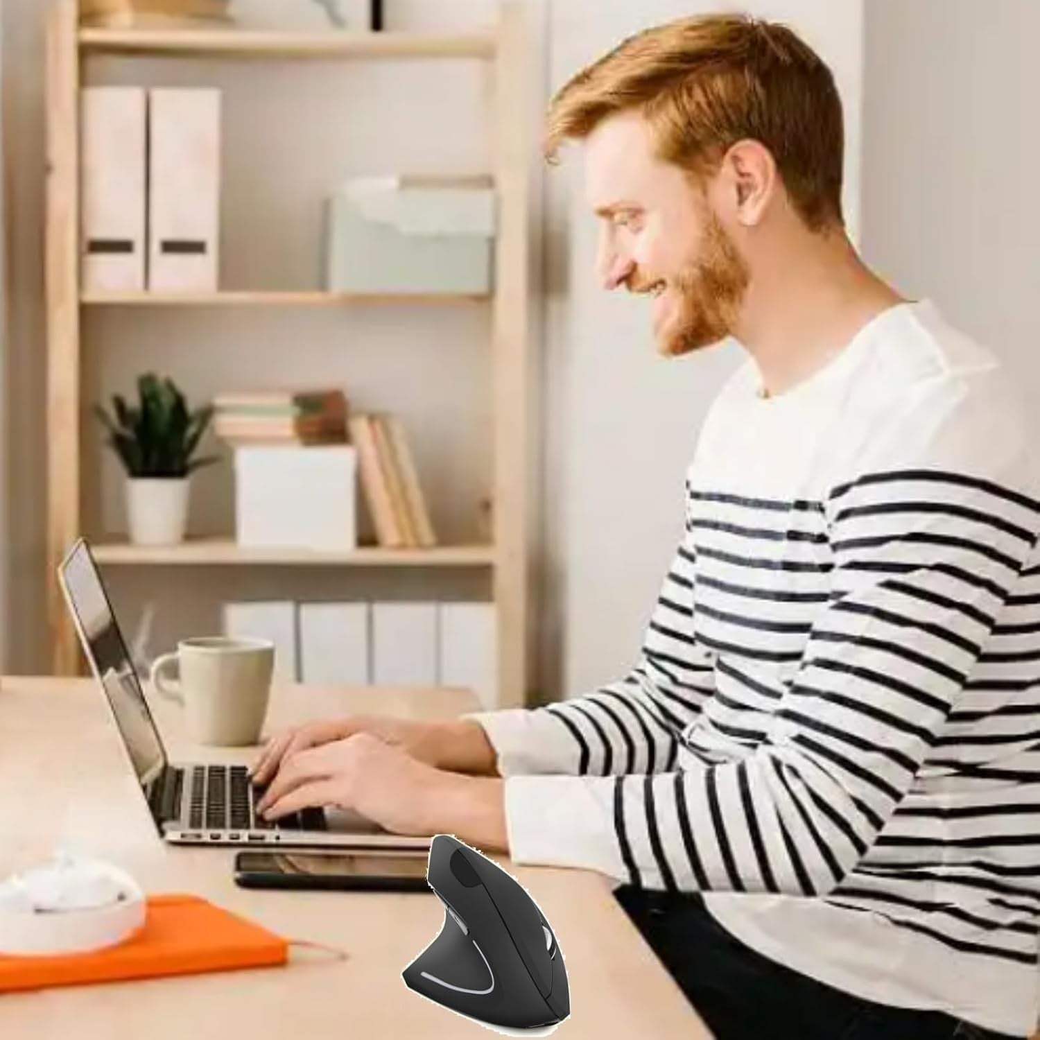 Left Handed Ergonomic Vertical Mouse Rechargeable 2.4G 6 Button