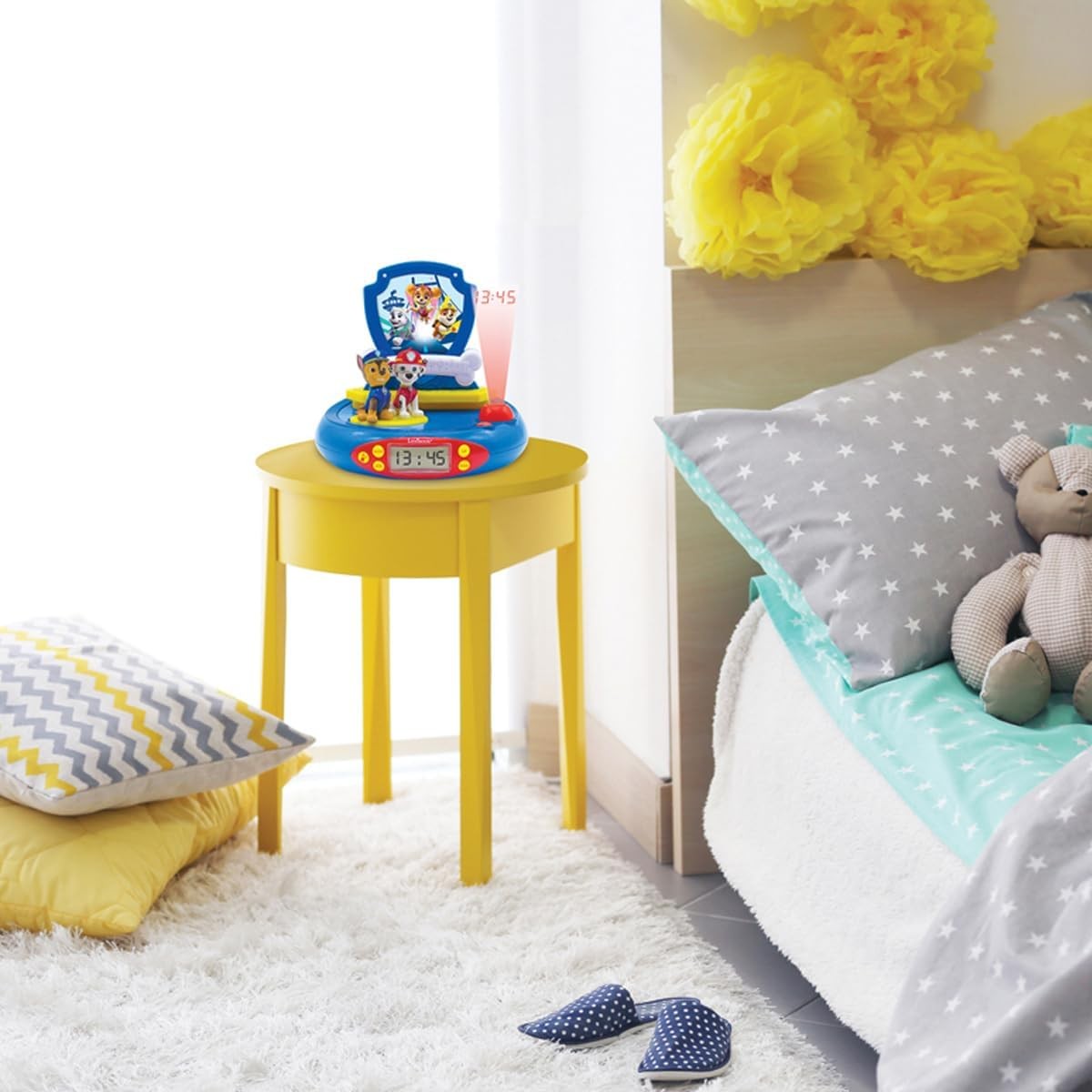 Kids Projector Alarm Clock Night Light Ceiling Time Display Blue