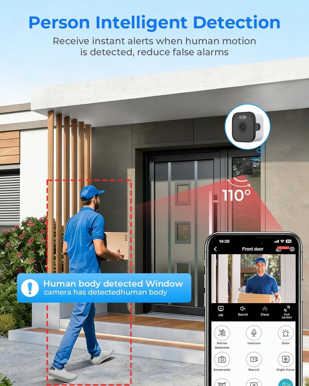 2K Window Security Camera WiFi 5GHz AI Color Night Vision 24/7