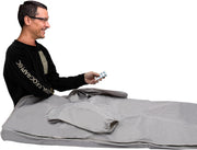 Far Infrared Sauna Blanket Dual Zone 650W Silver w/ Remote – Foldable Home Spa