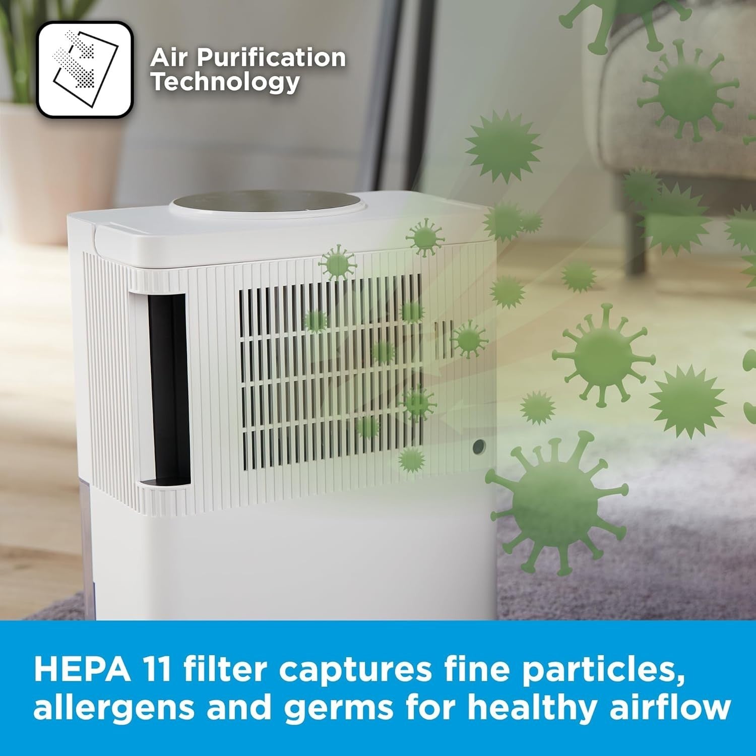 Smart Dehumidifier Air Purifier HEPA Quiet 3.2L Tank Timer App Control