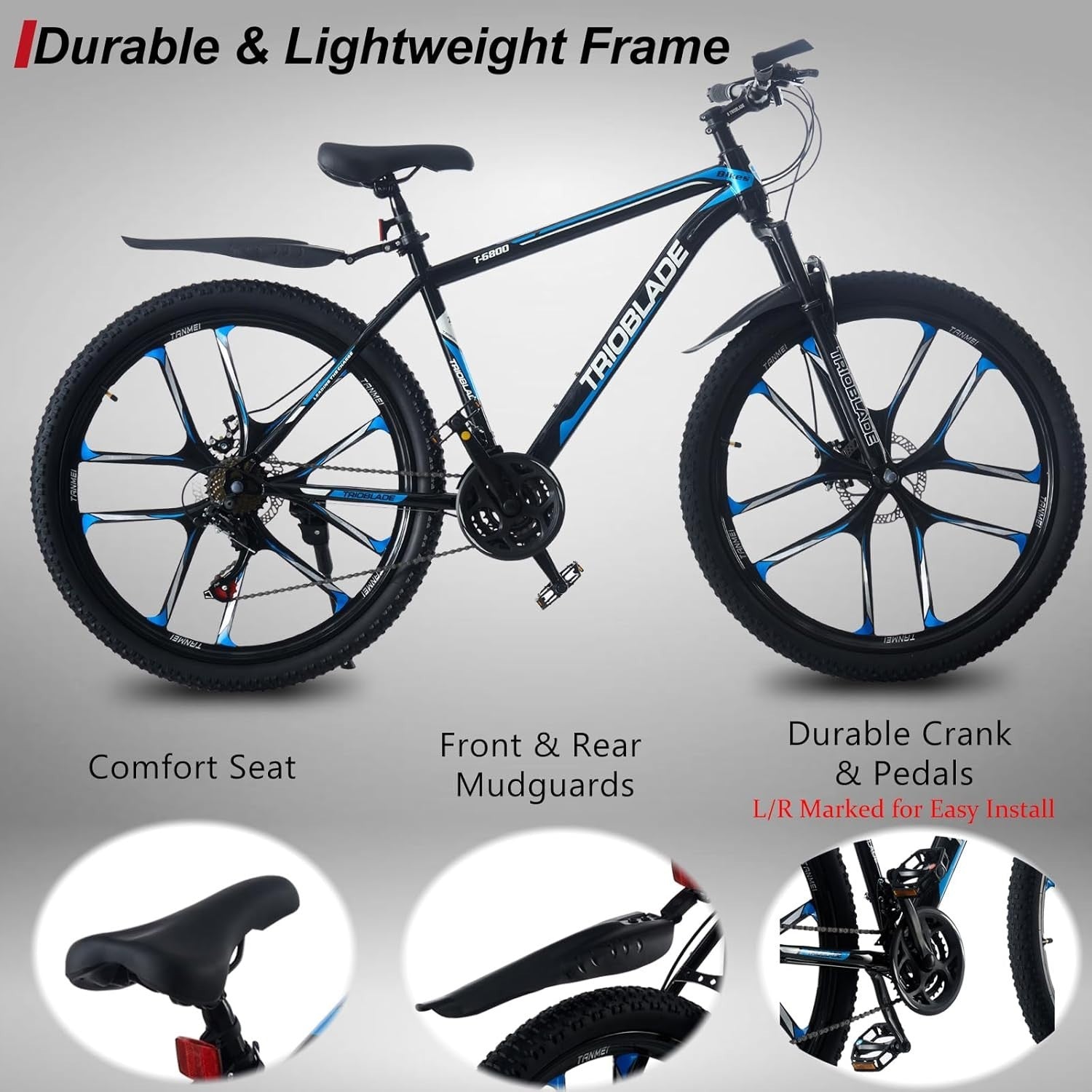 27.5" Mountain Bike 21-Speed Dual Suspension MTB Bicycle Off-Road Durable