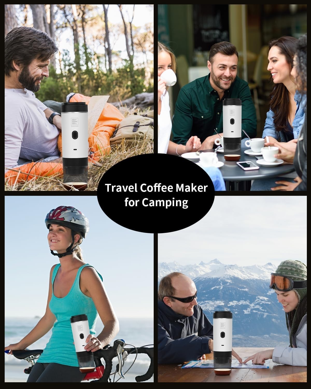 Fast Heat 20Bar Portable Espresso Maker Travel Coffee Machine for Pods & Ground