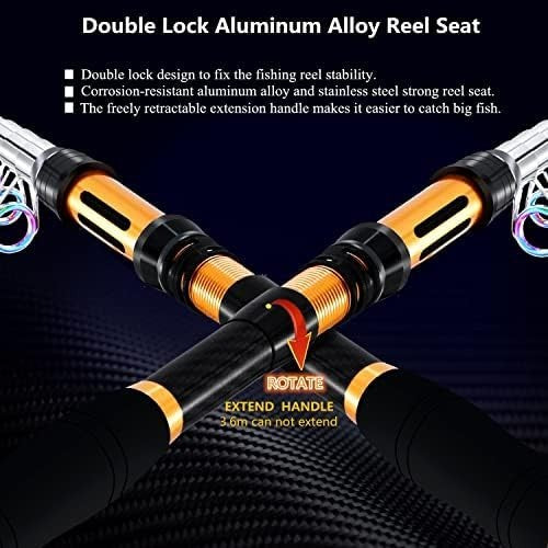 Telescopic Carbon Fiber Fishing Rod & Reel Combo 1.8M Travel Kit