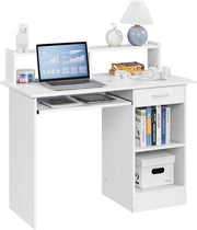 Computer Desk with Storage Shelves Home Office PC Laptop Study Table White