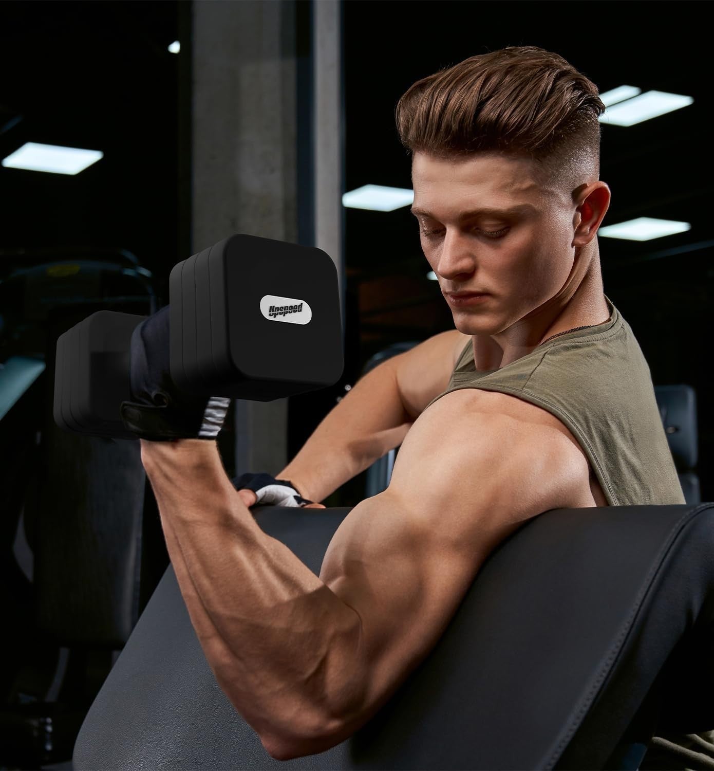 20LB Adjustable Dumbbells Pair 4-in-1 Anti-Roll Free Weights Home Gym