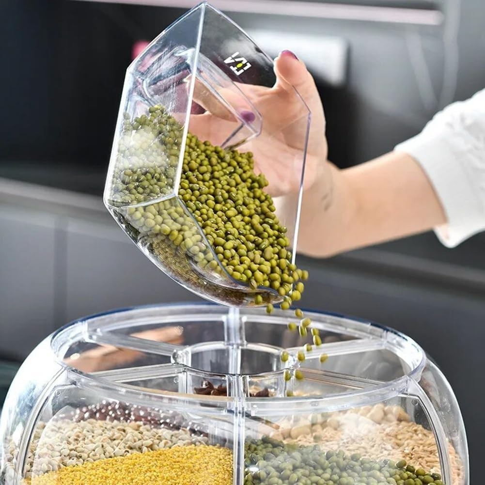 360° Rotating Grain Dispenser Airtight Rice Storage