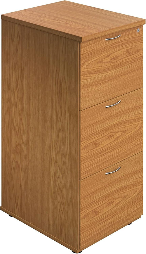 Oak Filing Cabinet 3 Drawer Lockable 105cm Heavy Duty Office