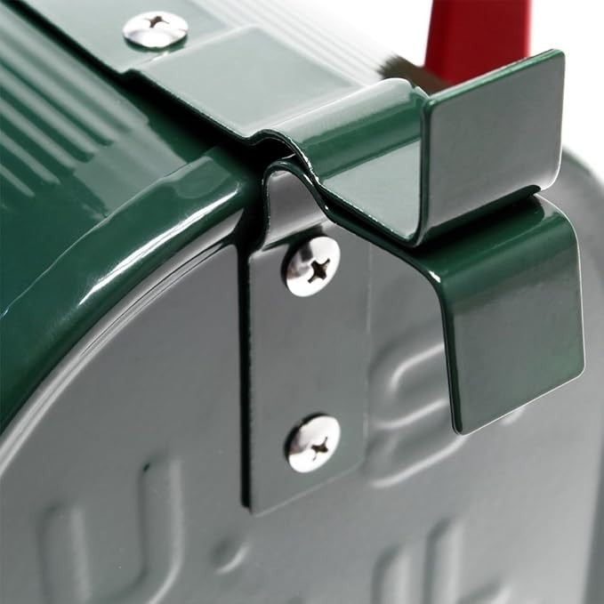 Lockable Green Post Box with Stand – Weatherproof Steel Mailbox for Garden