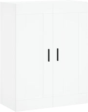 Wall Mounted White Cabinet 3 Compartments Durable Storage 34x69.5x90cm