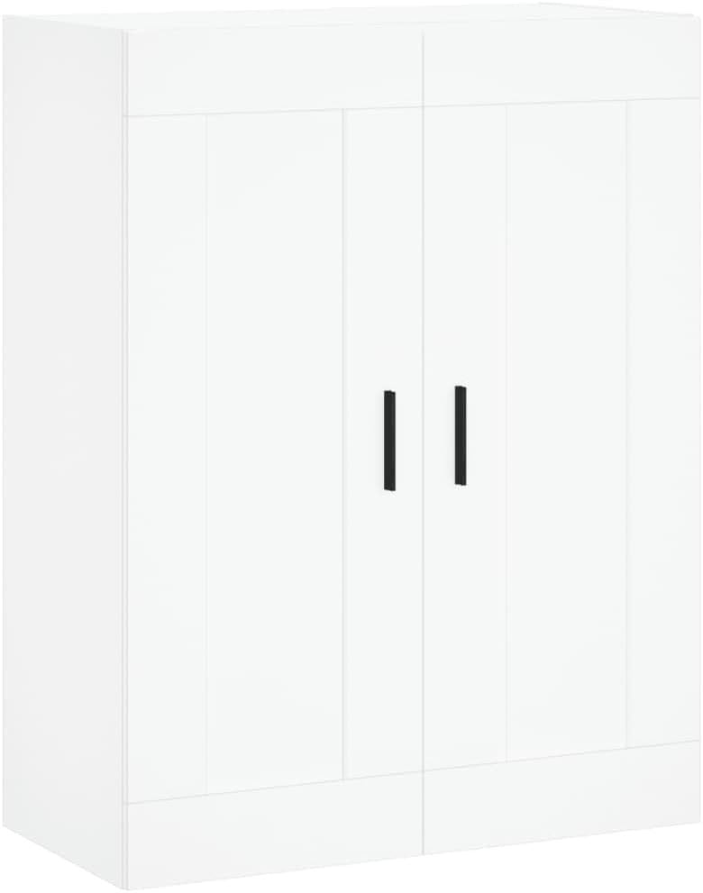 Wall Mounted White Cabinet 3 Compartments Durable Storage 34x69.5x90cm