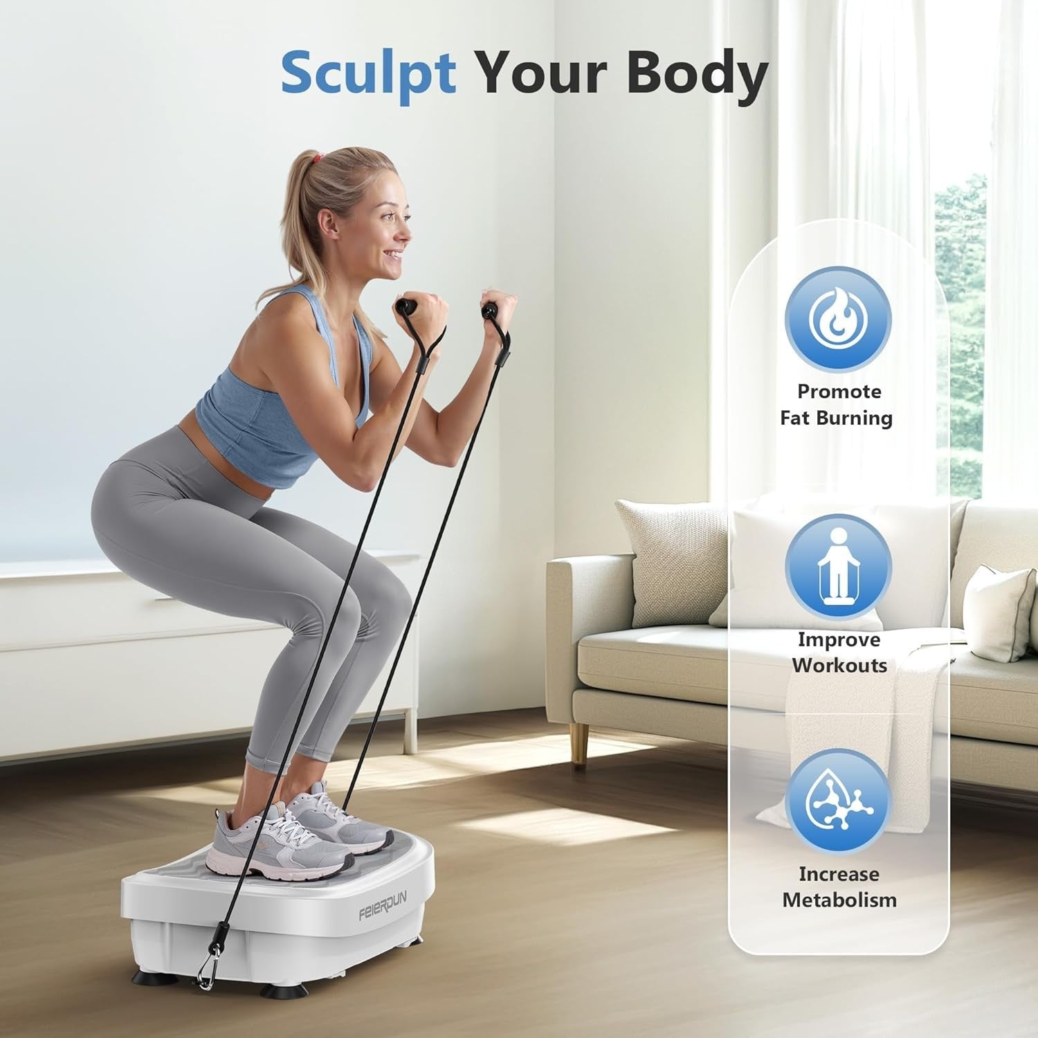 Vibration Plate Exercise Machine 9 Modes 99 Speeds Lymphatic