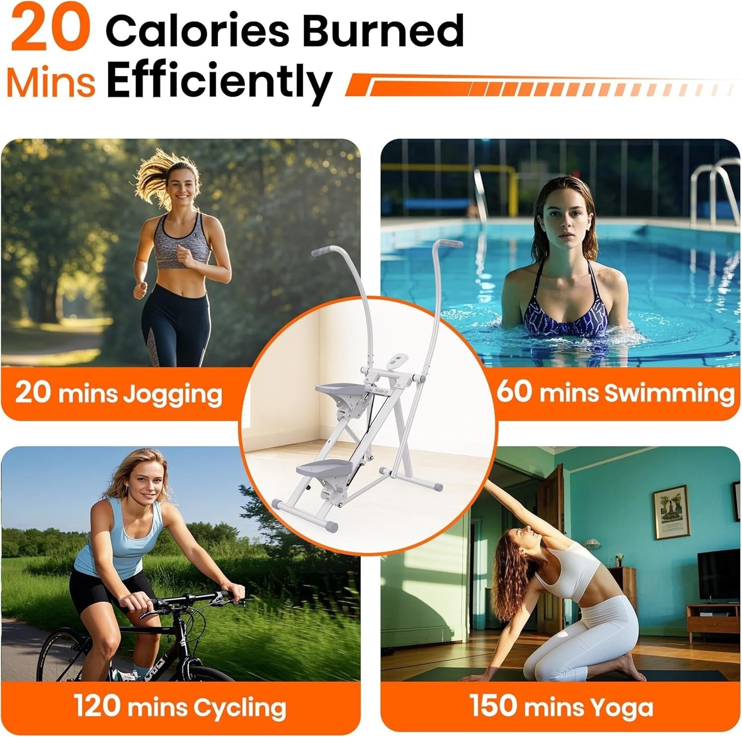 Cross Trainer Stepper, Dual-Action Stair Climber, Full Body Workout, LCD