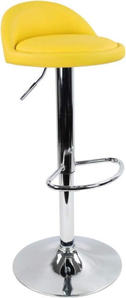 Yellow Round Adjustable Swivel Bar Stool PU Leather Home Kitchen