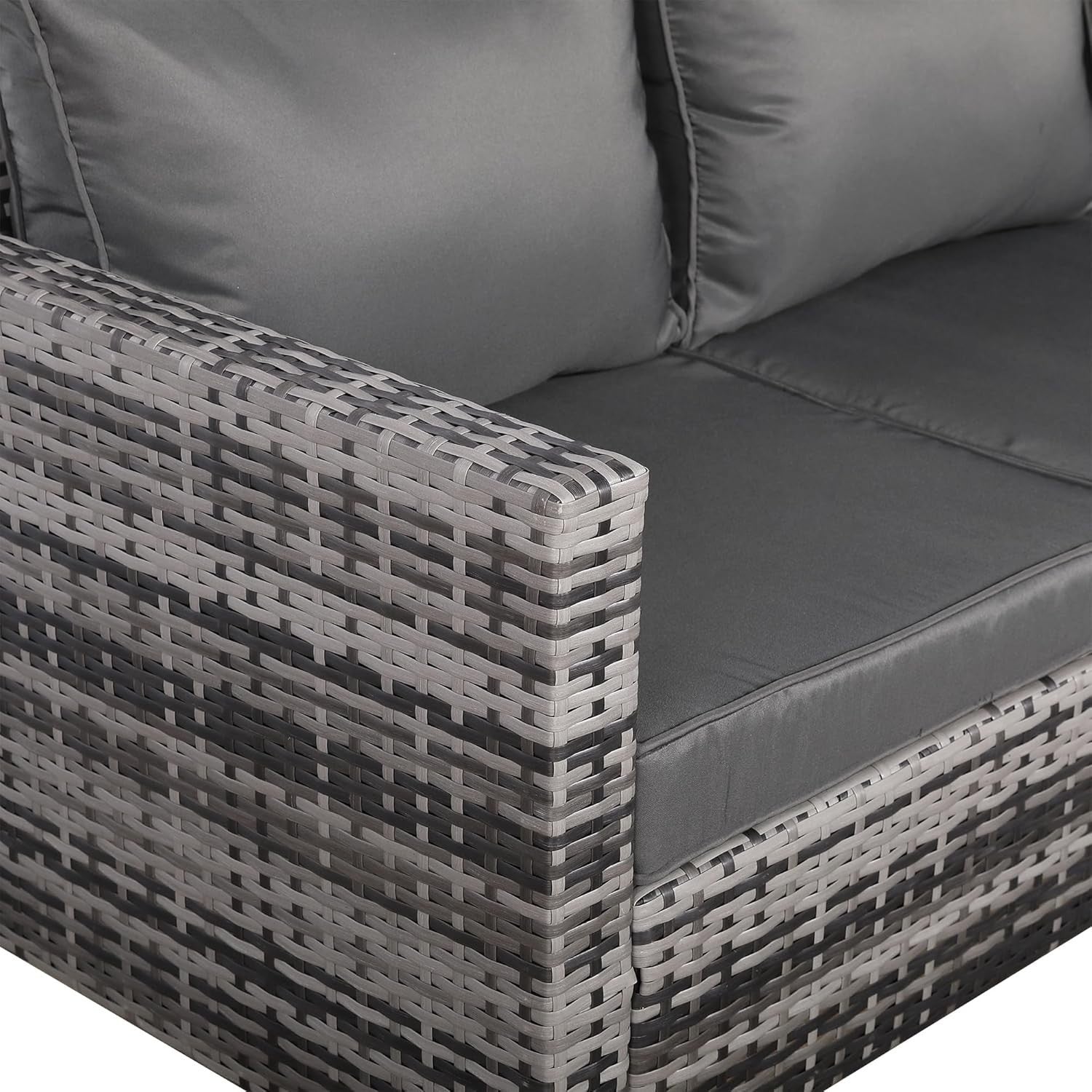 5 Seater Rattan Garden Sofa Set with Coffee Table All Weather Patio Furniture
