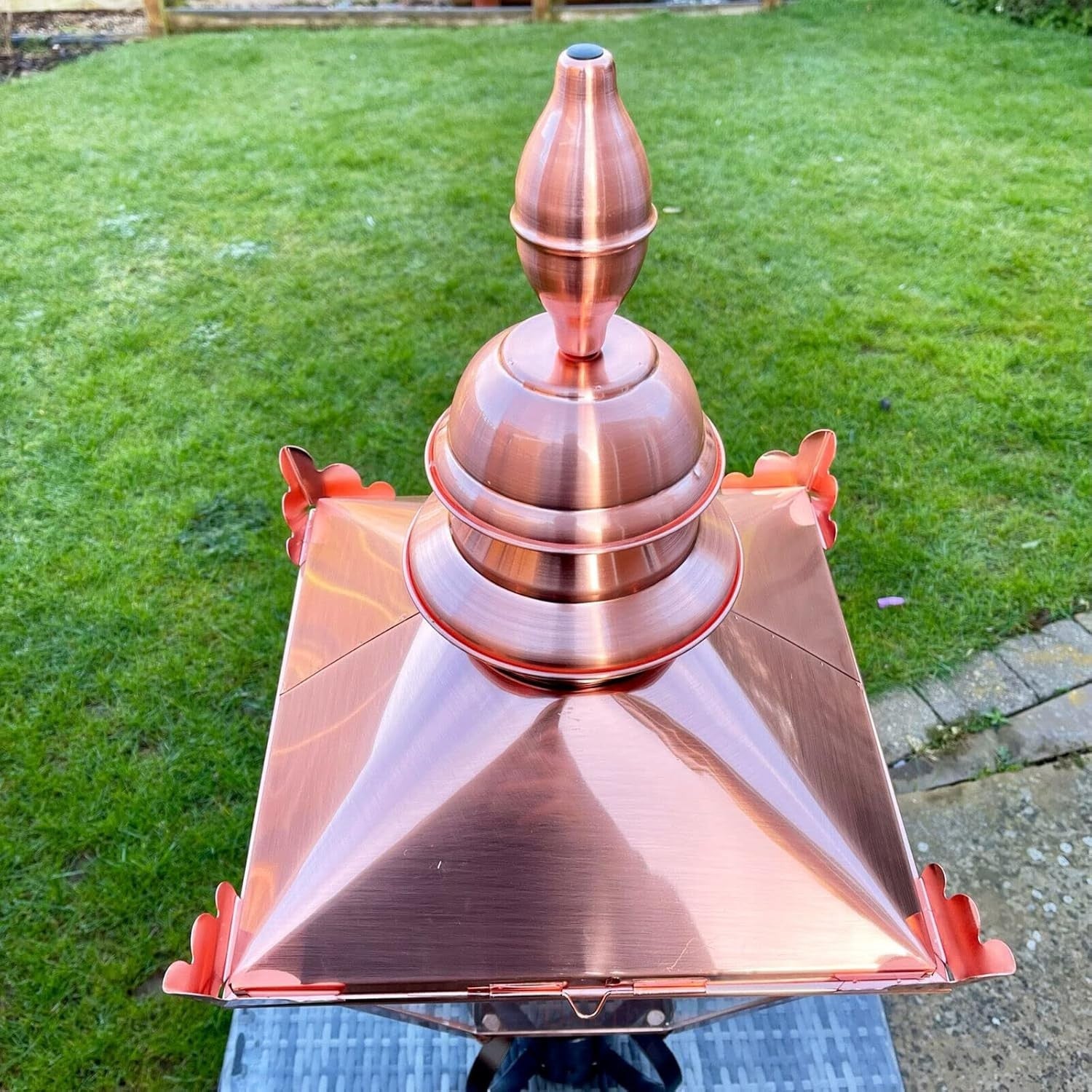 Darthome 90cm Copper Victorian Garden Post Light Vintage Lantern Lamp