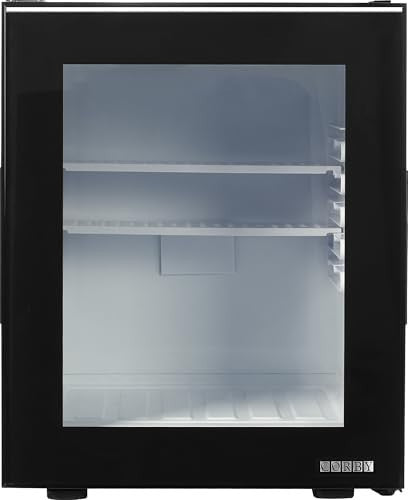 35L Black Corby Eton Mini Fridge Glass Door Tabletop Cooler LED