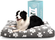 Large Dog Bed 89x56cm Washable Crate Mattress Grey Paw