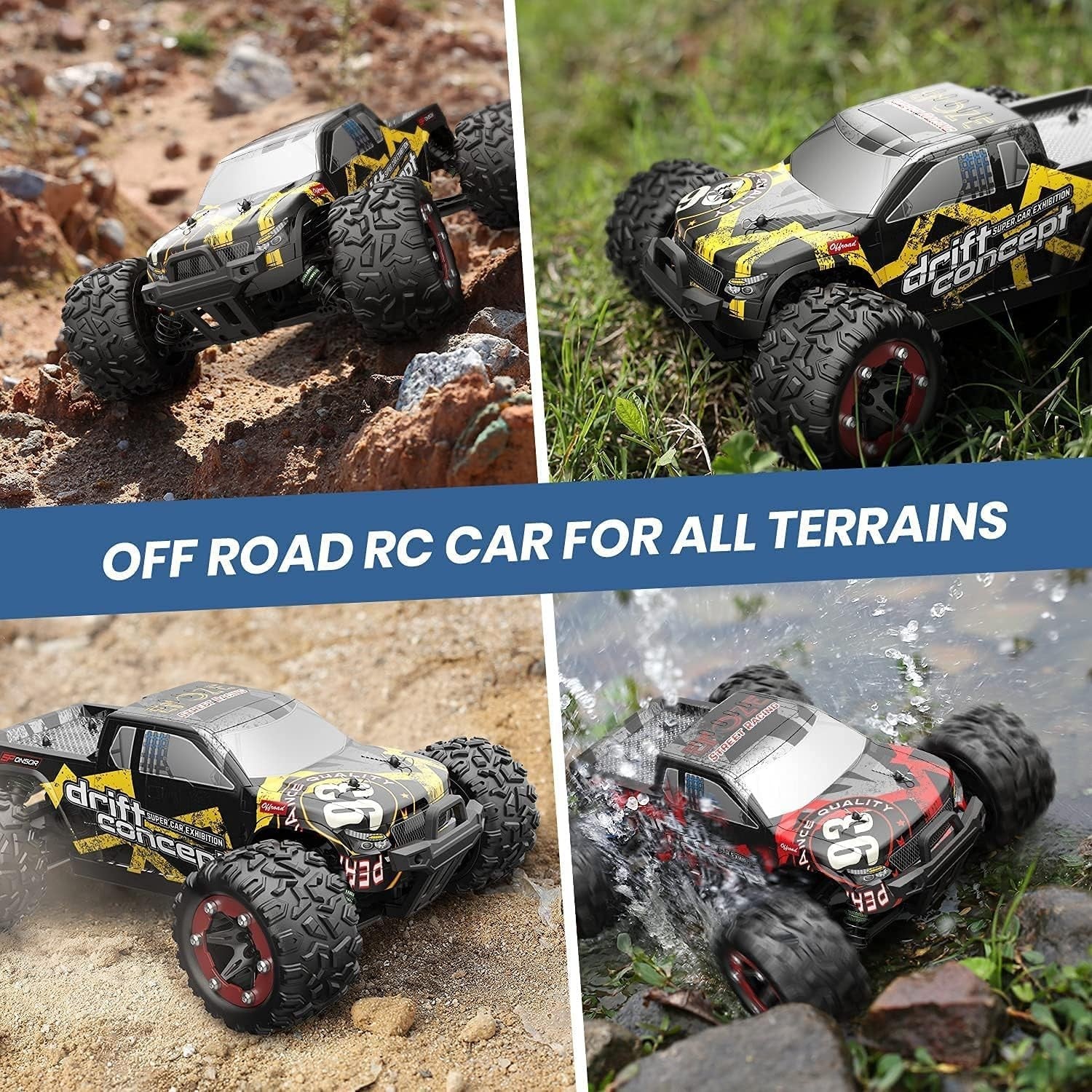 300E Brushless RC Car 37MPH 1:18 4WD Monster Truck – High-Speed Off-Road