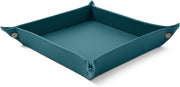 Leather Valet Tray Teal Blue – Desk Organiser for Keys, Coins & Jewellery