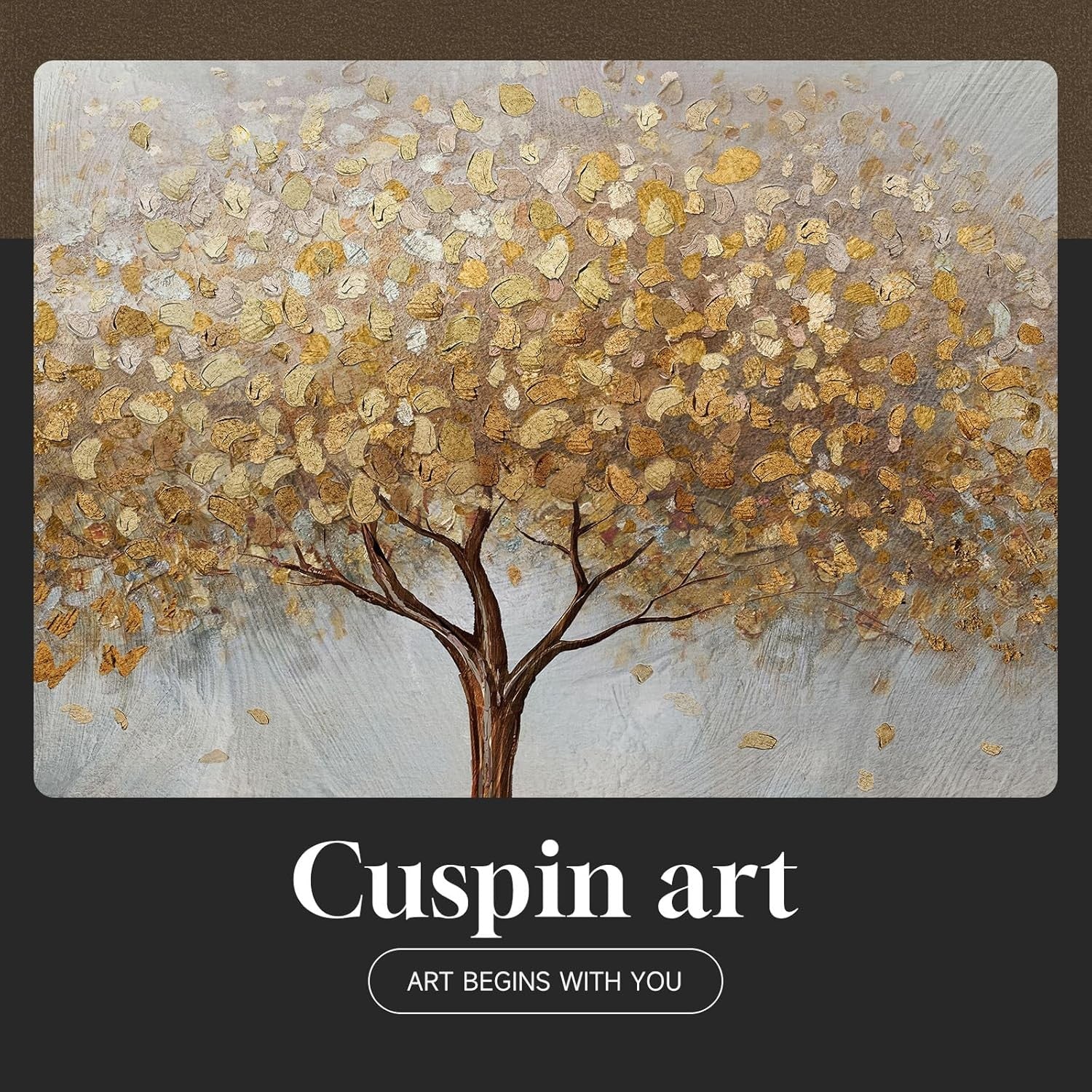 Large Gold Tree of Life Framed Wall Art Luxury Living Room