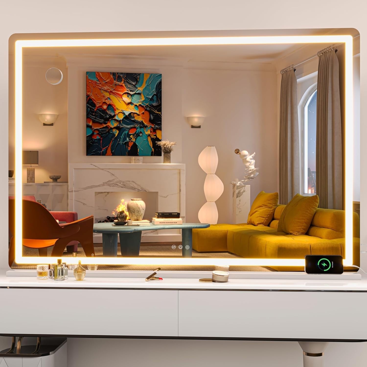 LED Vanity Mirror 140x90cm Lighted Makeup Touch Control Dimmable