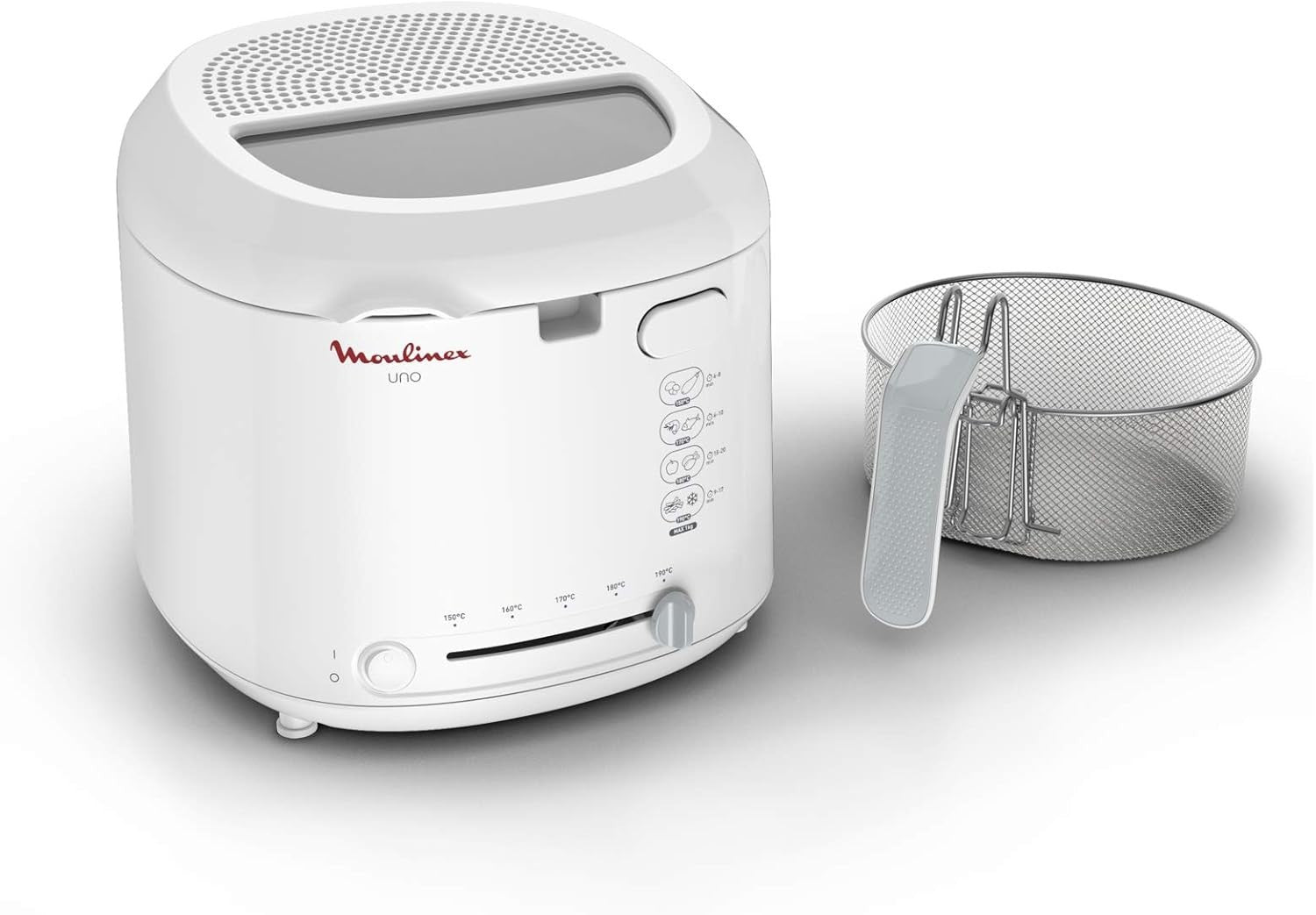 Electric Deep Fat Fryer 1.8L 1470W Compact Fryer 1kg Capacity White